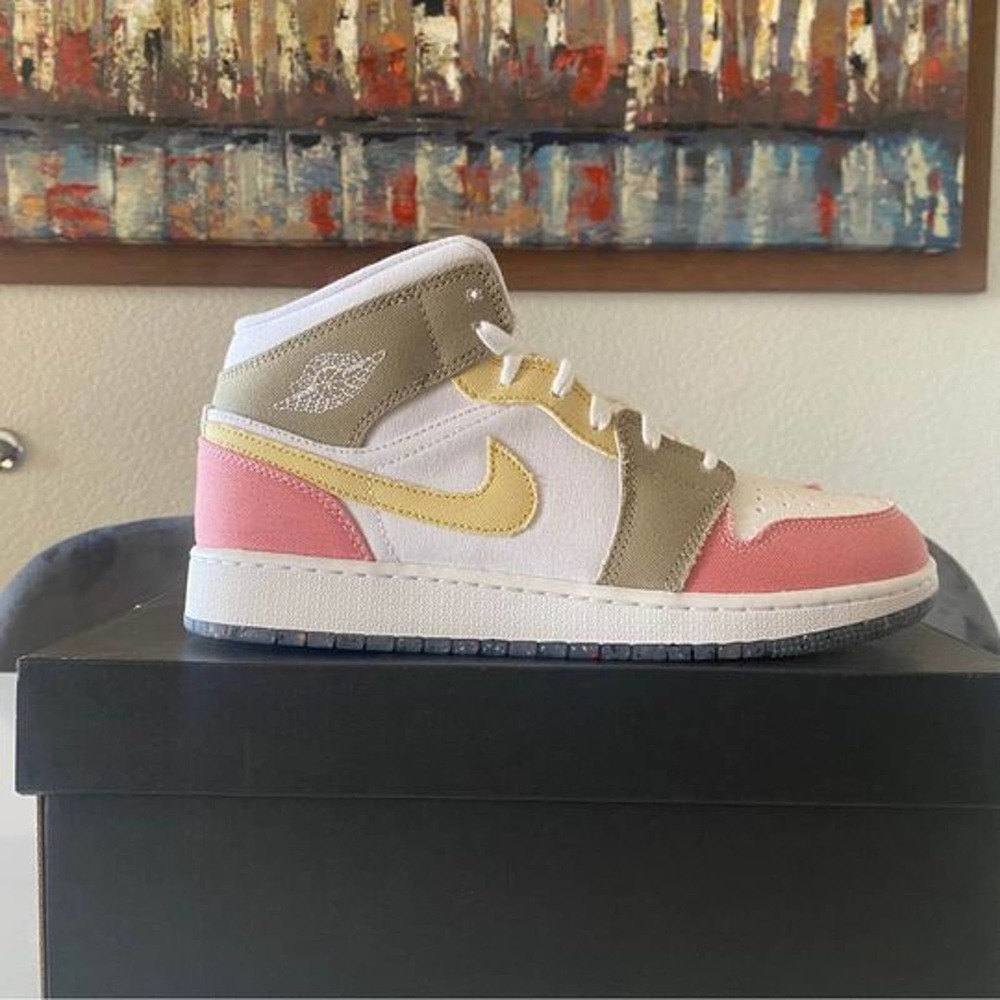JORDAN 1 MID PASTEL GRIND - SZ 7Y - FAST SHIPPING